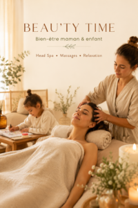 Soin bien-être maman et enfant chez BEAU’TY TIME dans un espace cocooning