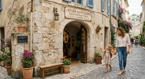 Façade ancienne et entrée accueillante du musée pour enfants Le Préau des Accoules dans le quartier du Panier à Marseille.