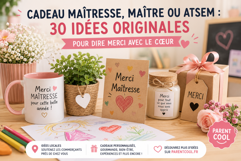Idées cadeaux pour maîtresse, maître, ATSEM et nounou en fin d'année scolaire