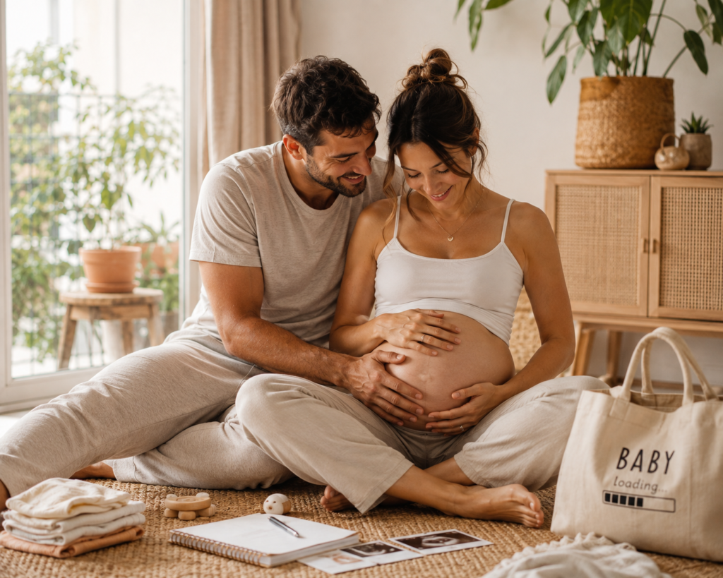 Futurs parents préparant la naissance dans les Alpes-Maritimes