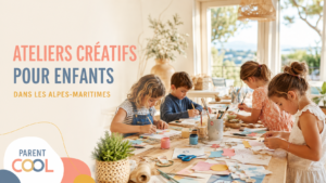 Enfants participant à un atelier créatif dans les Alpes-Maritimes