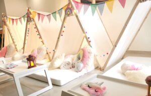pyjama party enfants avec tentes décorées Dream Parties pour anniversaire enfant